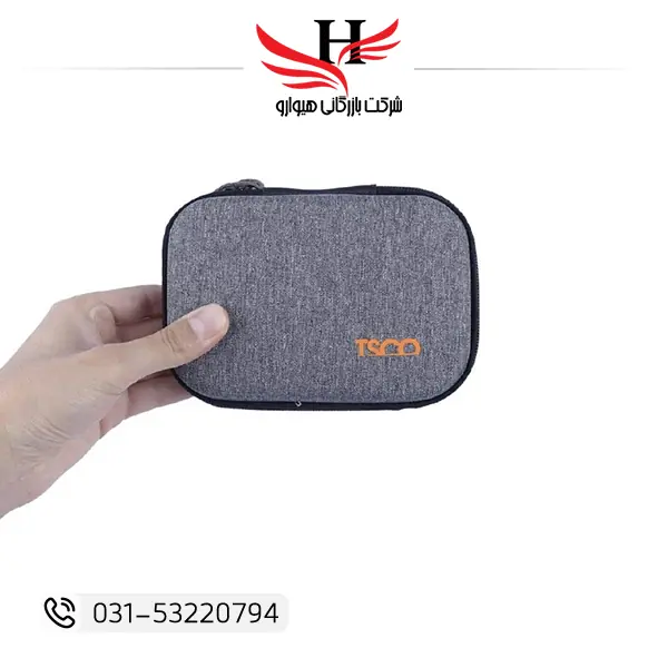 کیف هارد اکسترنال تسکو با طراحی ضربه‌گیر و بدنه مقاوم، مناسب برای حفاظت از انواع هارد دیسک در برابر سقوط و فشار
